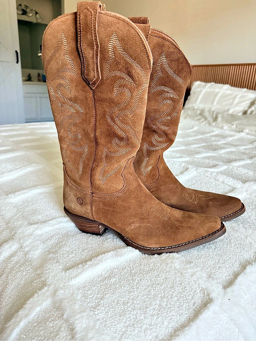Dingo Out West Suede Western Boots Brown